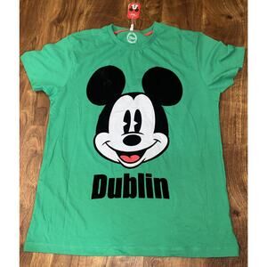Mickey Mouse Dublin T-Shirt XL with tags Felt Mickey And Lettering. Organic